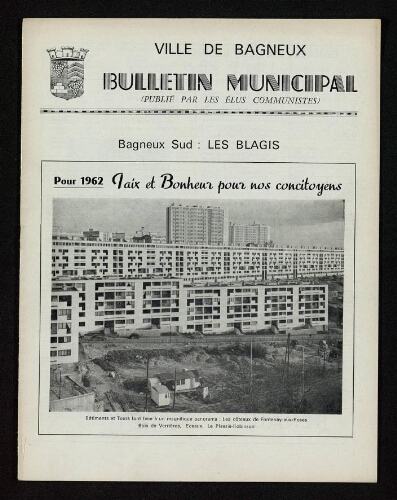 Bulletin municipal de Bagneux, 1962