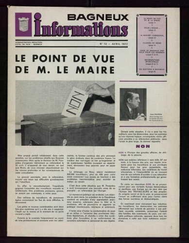 Bulletin municipal de Bagneux, 1972 – n°13