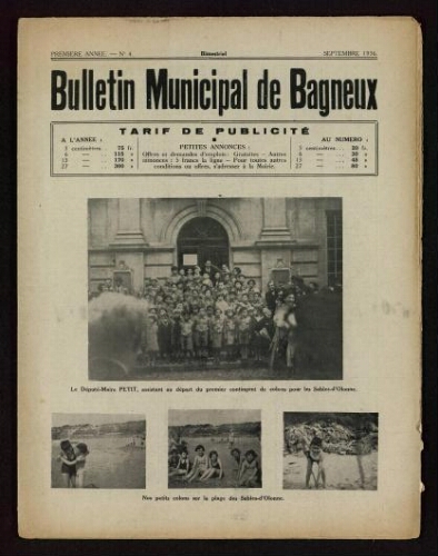 Bulletin municipal de Bagneux, 1936 – n°4