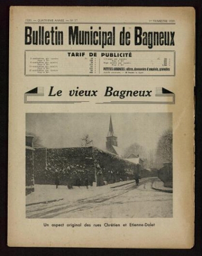 Bulletin municipal de Bagneux, 1939 – n°17