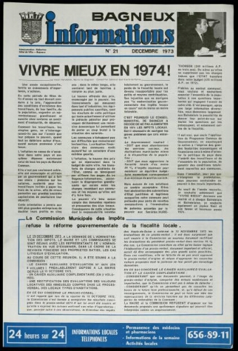 Bulletin municipal de Bagneux, 1973 – n°21