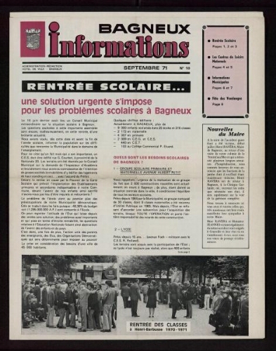 Bulletin municipal de Bagneux, 1971 – n°10