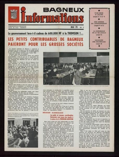 Bulletin municipal de Bagneux, 1970 – n°5