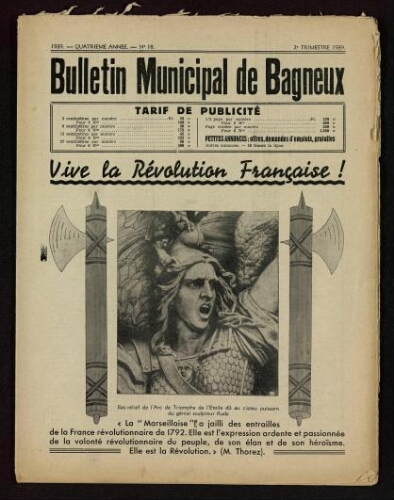 Bulletin municipal de Bagneux, 1939 – n°18
