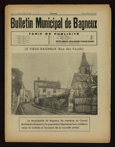Bulletin municipal de Bagneux, 1937-1938 – n°12