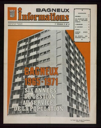 Bulletin municipal de Bagneux, 1971 – n°8