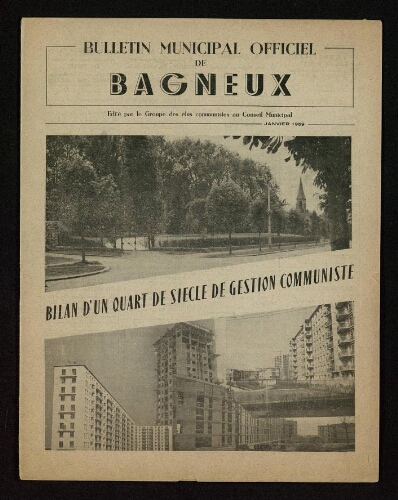 Bulletin municipal de Bagneux, 1959
