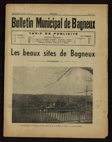 Bulletin municipal de Bagneux, 1937 – n°8