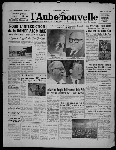 L'Aube Nouvelle, 1950 – n°275