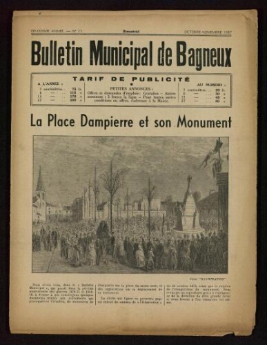 Bulletin municipal de Bagneux, 1937 – n°11