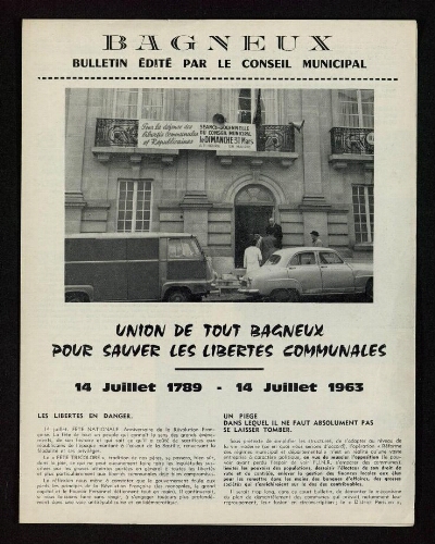 Bulletin municipal de Bagneux, 1963