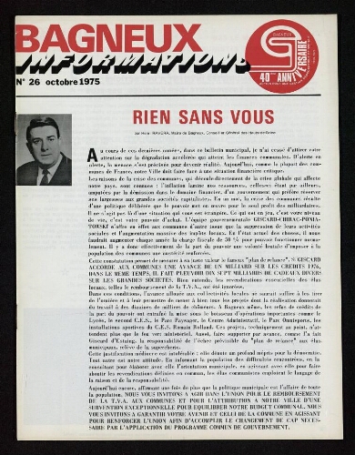 Bulletin municipal de Bagneux, 1975 – n°26