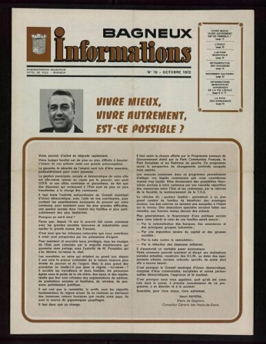 Bulletin municipal de Bagneux, 1972 – n°15