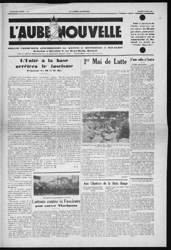 L'Aube Nouvelle, 1934 – n°29