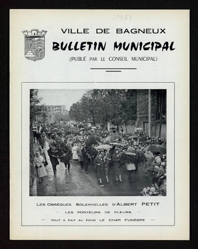 Bulletin municipal de Bagneux, 1963